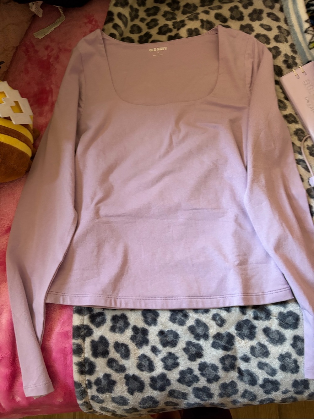 Old Navy Lavender Square Neck Long Sleeve Top- medium